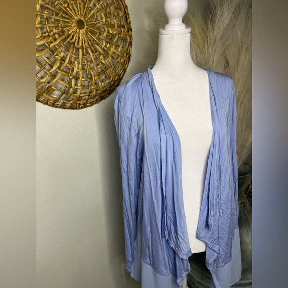 Retrology Blue Draped Open Front Soft Lightweight Cardigan Sz XL - Picture 1 of 5